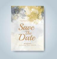 Wedding invitation with abstract watercolor background vector