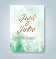 Wedding invitation with abstract watercolor background vector