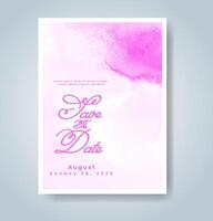 Wedding invitation with abstract watercolor background vector