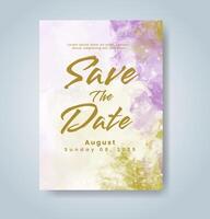 Wedding invitation with abstract watercolor background vector