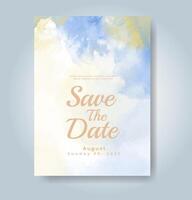 Wedding invitation with abstract watercolor background vector