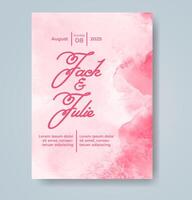 Wedding invitation with abstract watercolor background vector