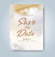 Wedding invitation with abstract watercolor background vector