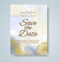 Wedding invitation with abstract watercolor background vector