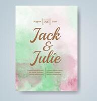 Wedding invitation with abstract watercolor background vector