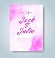 Wedding invitation with abstract watercolor background vector