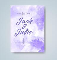 Wedding invitation with abstract watercolor background vector