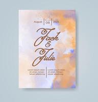 Wedding invitation with abstract watercolor background vector