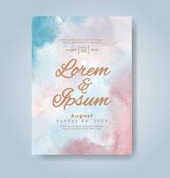 Wedding invitation with abstract watercolor background vector