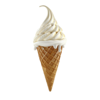 Ice cream cone with whipped cream on transparent background. png