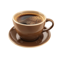 ein Tasse von Kaffee auf ein Untertasse auf ein transparent Hintergrund. png