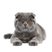 Scottish fold cat on transparent background png