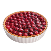 A pie with cherries on top on transparent background. png