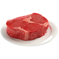 Steak steak on a plate on transparent background. png