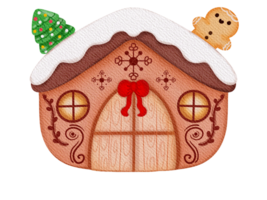 Watercolor winter house .Christmas house in winter snowfall png