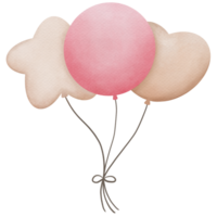 rosa ballong vattenfärg png