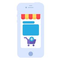 Online Store On Smartphone Screen Adding Item vector