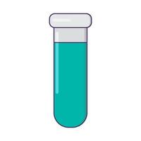 High Test Tube With Green Liquid Icon Collection vector