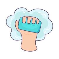 Man Hand Holding Bar Of Soap Icon Maintaining vector
