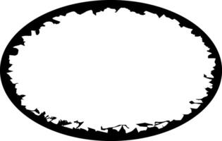 Oval Framework Torn Paper Sketchy Border vector