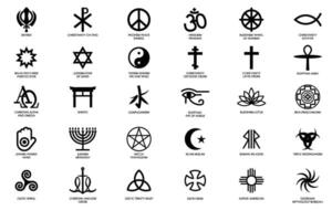 místico religioso símbolos de diferente culturas vector