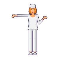 Nurse In Uniform Indicates Direction Of Movement vector