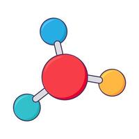 Structure Of Simple Molecule Of Medicine Icon vector