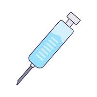 Syringe Filled Liquid Medicine Injection vector