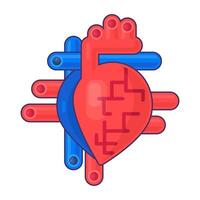 diagrama de corazón estructura icono venoso y arteria vector