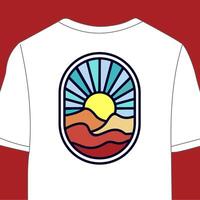 Desierto puesta de sol camiseta diseño vector