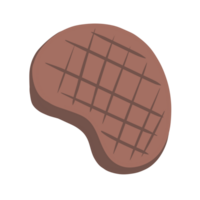 steak icon, cartoon style, isolated on transparent background png