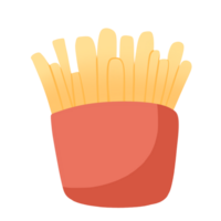 french fries icon in cartoon style png