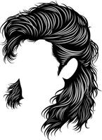 haircut man with mullet hairstyle vector