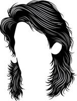 haircut man with mullet hairstyle vector