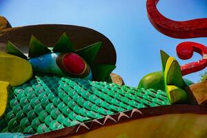 A big statue dragon at Suoi Tien park in Ho Chi Minh Vietnam closeup photo