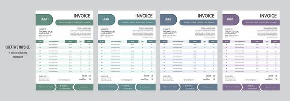Creative abstract invoice design template vector