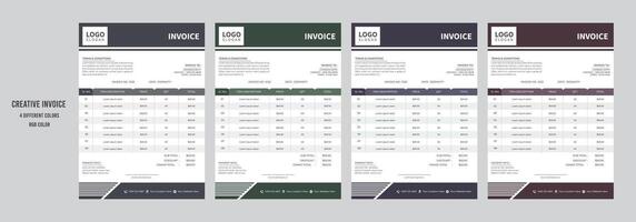 Creative abstract invoice design template vector