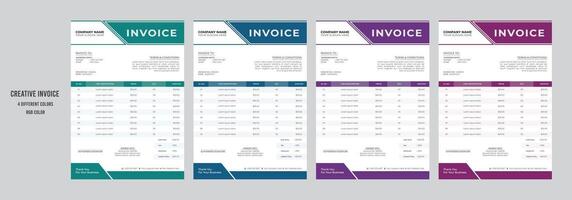 Creative abstract invoice design template vector