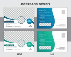 Realistic travel postcard template vector