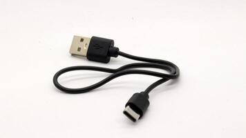 USB cable isolated on white background photo