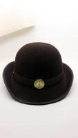 Close up of Indonesian girl scout hat isolated photo