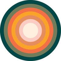 Circle with a set of autumn colors on a white background. Artistic ball with stripes for trendy prints. vector