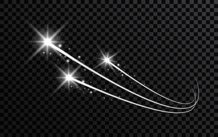 efecto espumoso estrellas ligero Estallar explosión, parpadeando y brillante luces. colección de diferente ligero efectos en negro antecedentes. transparente lente bengalas y Encendiendo efectos diseño. vector