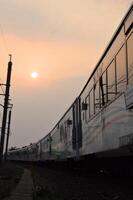 Commuter Line or electric train in Jakarta, Indonesia photo