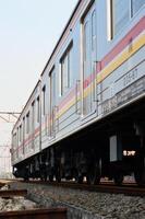 Commuter Line or electric train in Jakarta, Indonesia photo