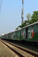 Commuter Line or electric train in Jakarta, Indonesia photo