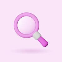 3D magnifying glass in a realistic style on a white background. Business icon. vector