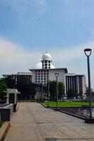 View of the city of Jakarta from a height istiqlal mosque photo