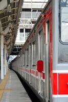 Commuter Line or electric train in Jakarta, Indonesia. photo