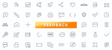 Feedback line icon collection. Customer service, customer satisfaction, assistance,. experience, operator, and technical support outline icon collection. Support Related icon pack. vector